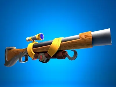 Stylized shotgun model Low-poly 3D model