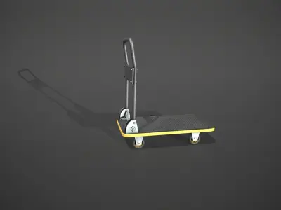 Folding Platform Truck - Trolley - Yellow Accents Low-poly 3D model
