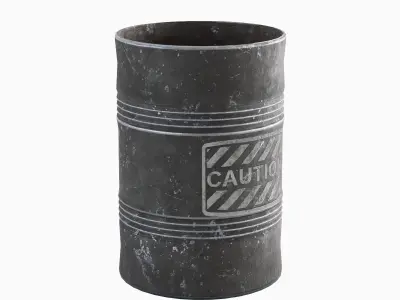 Old Steel Barrel 05 Low-poly 3D model purchase