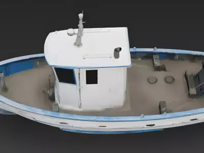 Realistic Weathered Fishing Boat 3D Model Low-poly 3D model