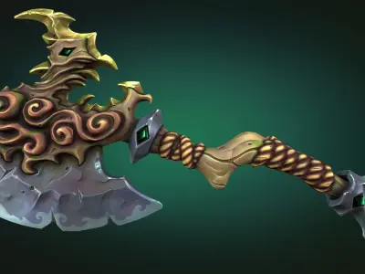 Coastal axe Low-poly 3D model