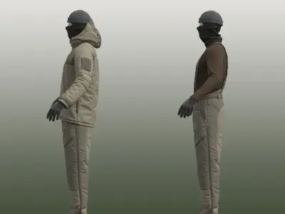 Military uniform for men 3D model