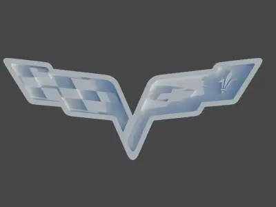 chevrolet corvette logo 3D model