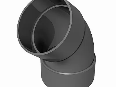 PVC Low Pressure Elbows 45 Degrees - Socket Ends Free 3D model