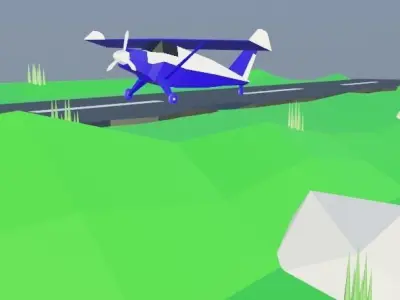Glider Airplane Low-poly 3D model