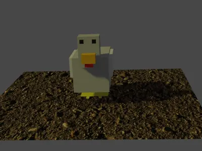 3d model minecraft chicken low-polycc 3D model