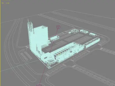 Station Building 3D model 4
