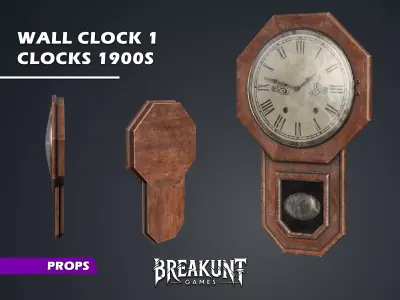 Wall Clock 1 - Clocks 1900s 3D model