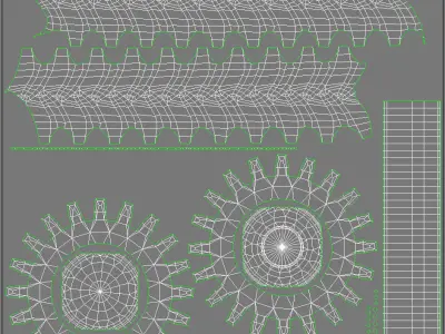 Low poly tractor wheel with uvw mapping game asset Low-poly 3D model