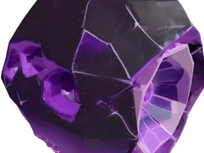 Futuristic Data Crystal Purple Core 3D model