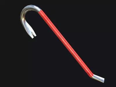 Crowbar PBR Game ready fishing hook Low-poly 3D model