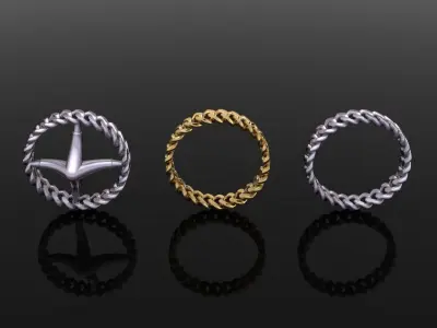 Cuban Link Band Ring SIZE 7 3D print model