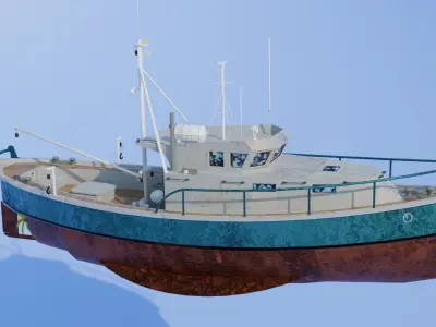 Fishing Boat Low-poly 3D model