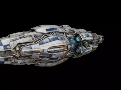 Sci-Fi Heavy Cruiser Spaceship 3D model