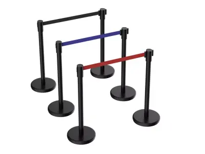 Black and Stainless Stanchion Belt  3D model