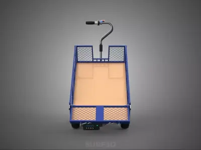 ELECTRIC MOTORIZED TIPPING TILTED TROLLEY WHEELBARROW CARRIER EV 3D model