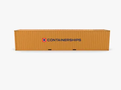 40ft Shipping Container Containerships 3D model