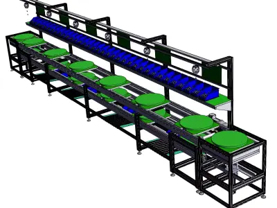 Up-Down Circulating Multiplier Chain Conveyor Line  3D model