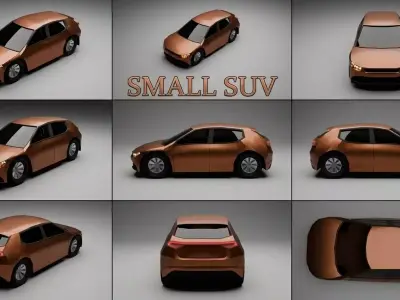 Small SUV Low Poly Game Ready Low-poly 3D model