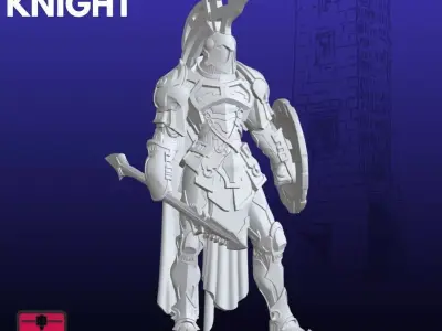 Futuristic Knight STL  Armored Warrior 3D Model 3D print model