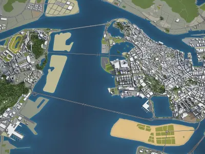 Macau - city and surroundings 3D model