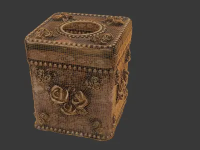 Ornate Vintage Jewelry Box Low-poly 3D model