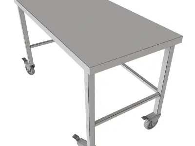  Novo metal industrial work table with wheels  3D model