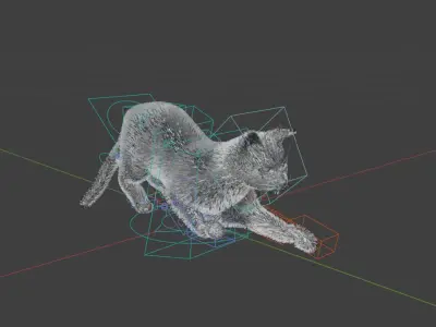 Rigged Cat Low-poly 3D model