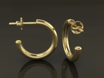 Earring Hoop Rope Opened Back 11mm Width Inside 3D print model