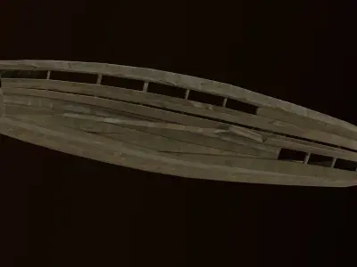 Boat crushed Low-poly 3D model