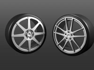 wheels car rims Free low-poly 3D model