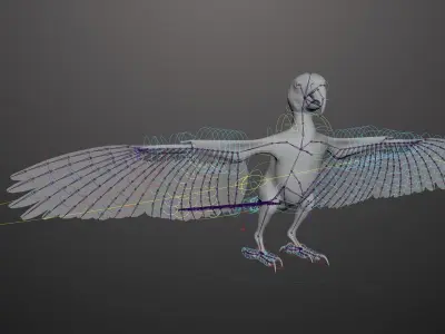 Realistic 3D model of Macaw with RIG and texture pack 3D model