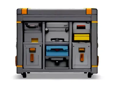 SciFi Rolling Storage Container Low-poly 3D model