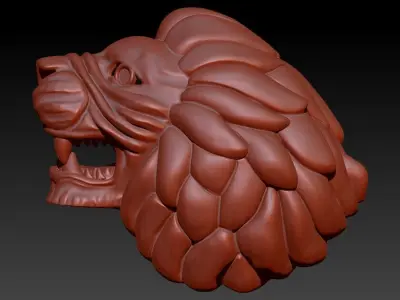 Lion head pendant Hollow Light weight Jewelry 3D print model