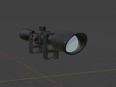 Gun scope Low-poly 3D model