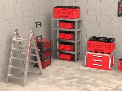 Milwaukee Power Tools and Storage System 3D model