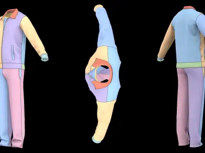 TRACKSUIT and SWEATSUIT mv2 fv2 outfits highpoly 3D model