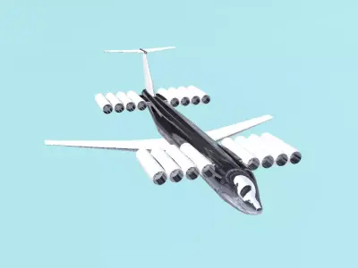 Fictional April Fool 16 engines GEV Inspired Ekranoplane 3D model