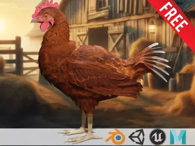 Farm Favorite 3D free Chicken The Egg Producer Low-poly 3D model