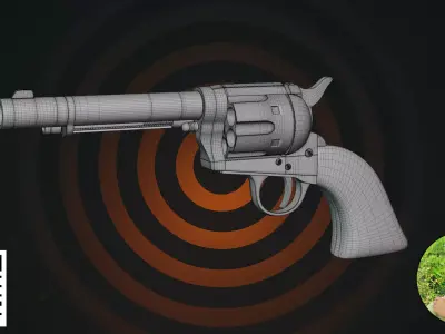 Antique Western Revolver - Classic Six-Shooter Pistol 3D model