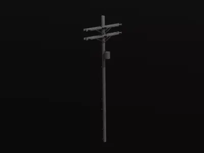 Power and Telephone Pole 3D model