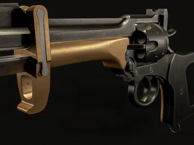 Webley Service Revolver Low Poly Low-poly 3D model