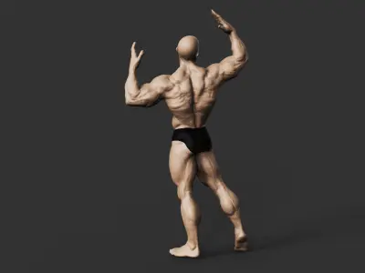 Bodybuilder 3D print model 2