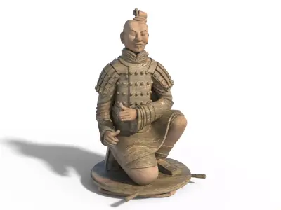 Terracotta Warriors archer Low-poly 3D model