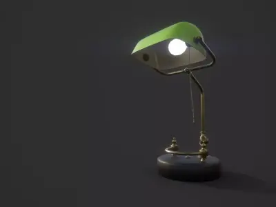 Table lamp old antique worldwar 2 Low-poly 3D model