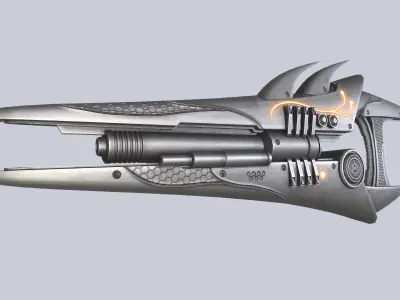 Alien blaster Low-poly 3D model purchase
