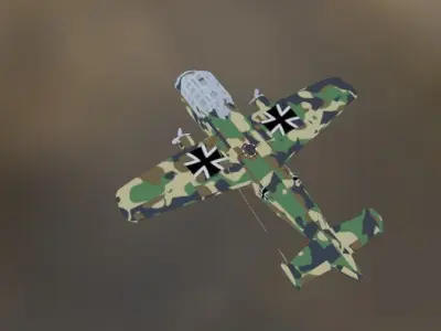 Dornier Do 17 - Luftwaffe - PBR textures Low-poly 3D model