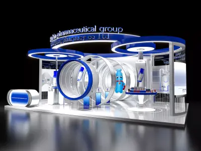 3D model of open exhibition booth 3D model purchase