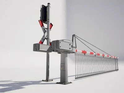 Railway Crossing Barrier  3D model