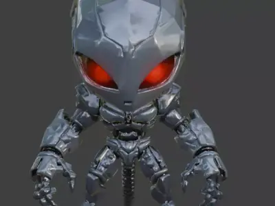 Stylized Chibi Warrior Robot 3D Model Low-poly 3D model